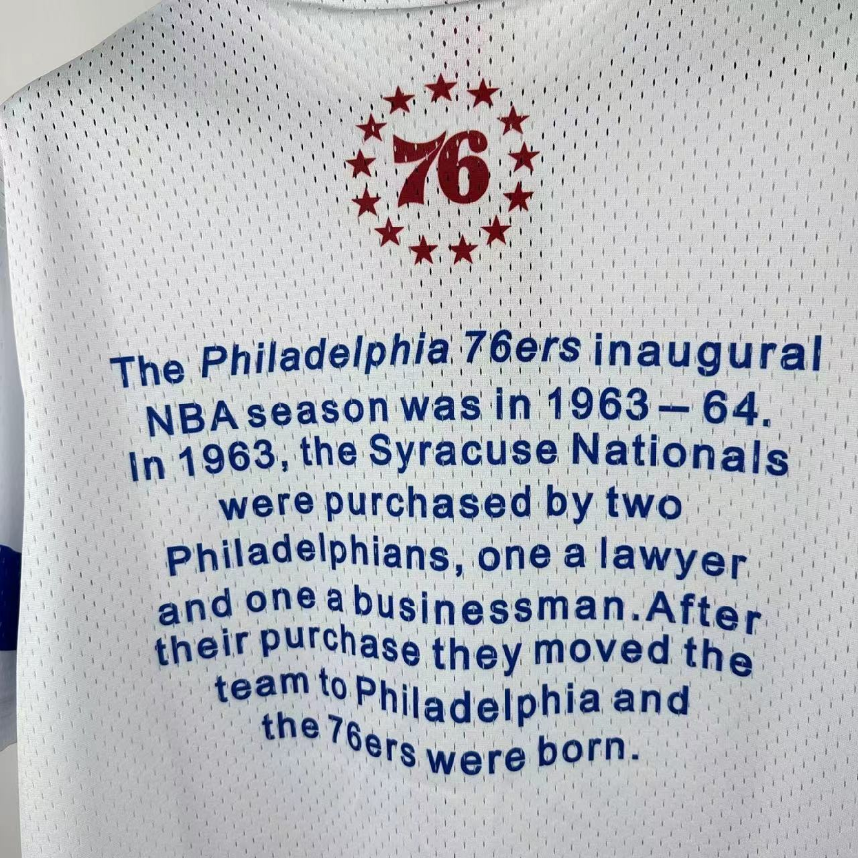 Camisa NBA Philadelphia 76ers Mitchell & Ness Hardwood Classics Vintage - imagem 15