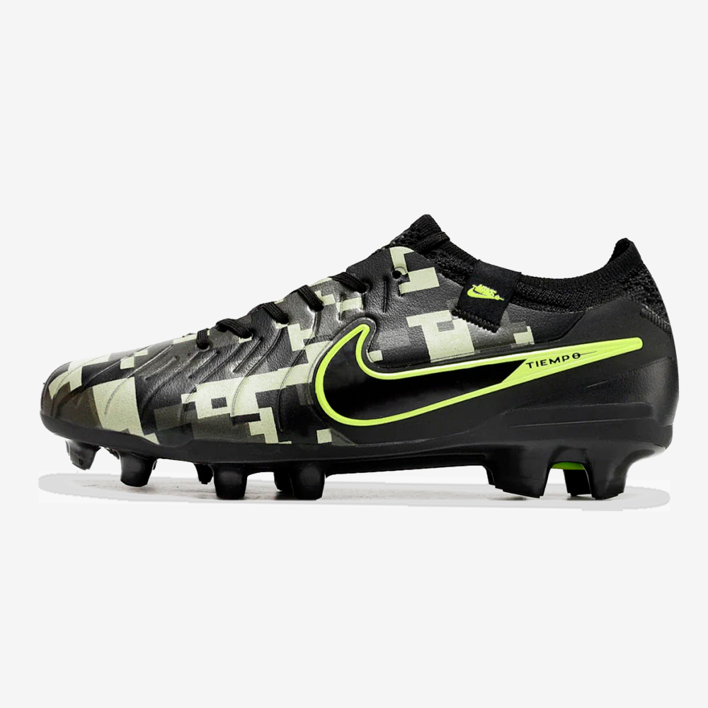 Chuteira Nike Tiempo Legend 10 FG - Preto e Verde - vista frontal