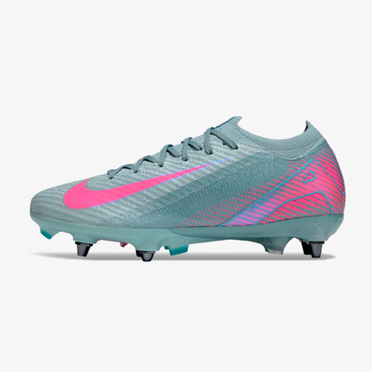 Chuteira Nike Air Zoom Mercurial Vapor 16 Elite SG - Azul e Rosa - vista frontal