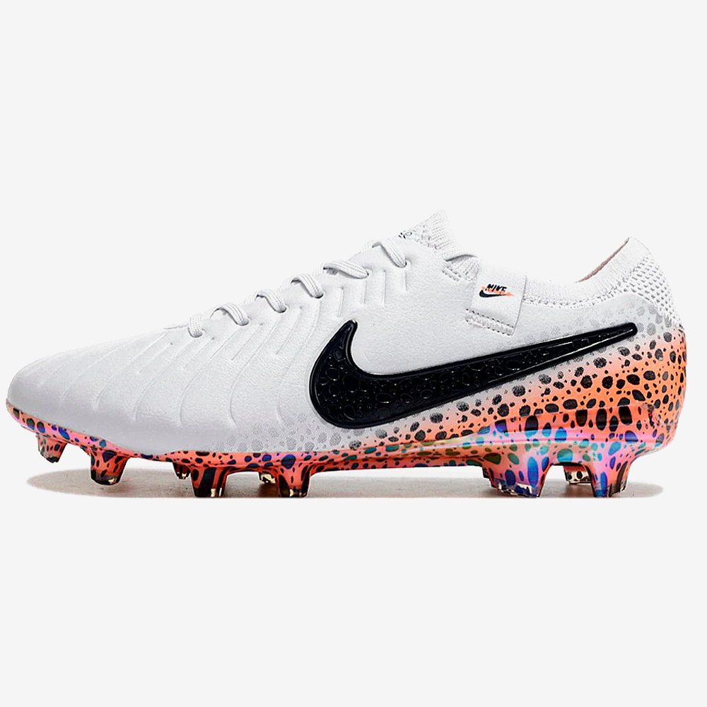 Chuteira Nike Tiempo Legend 10 FG - Laranja e Branco - Pack  Eletric - vista frontal