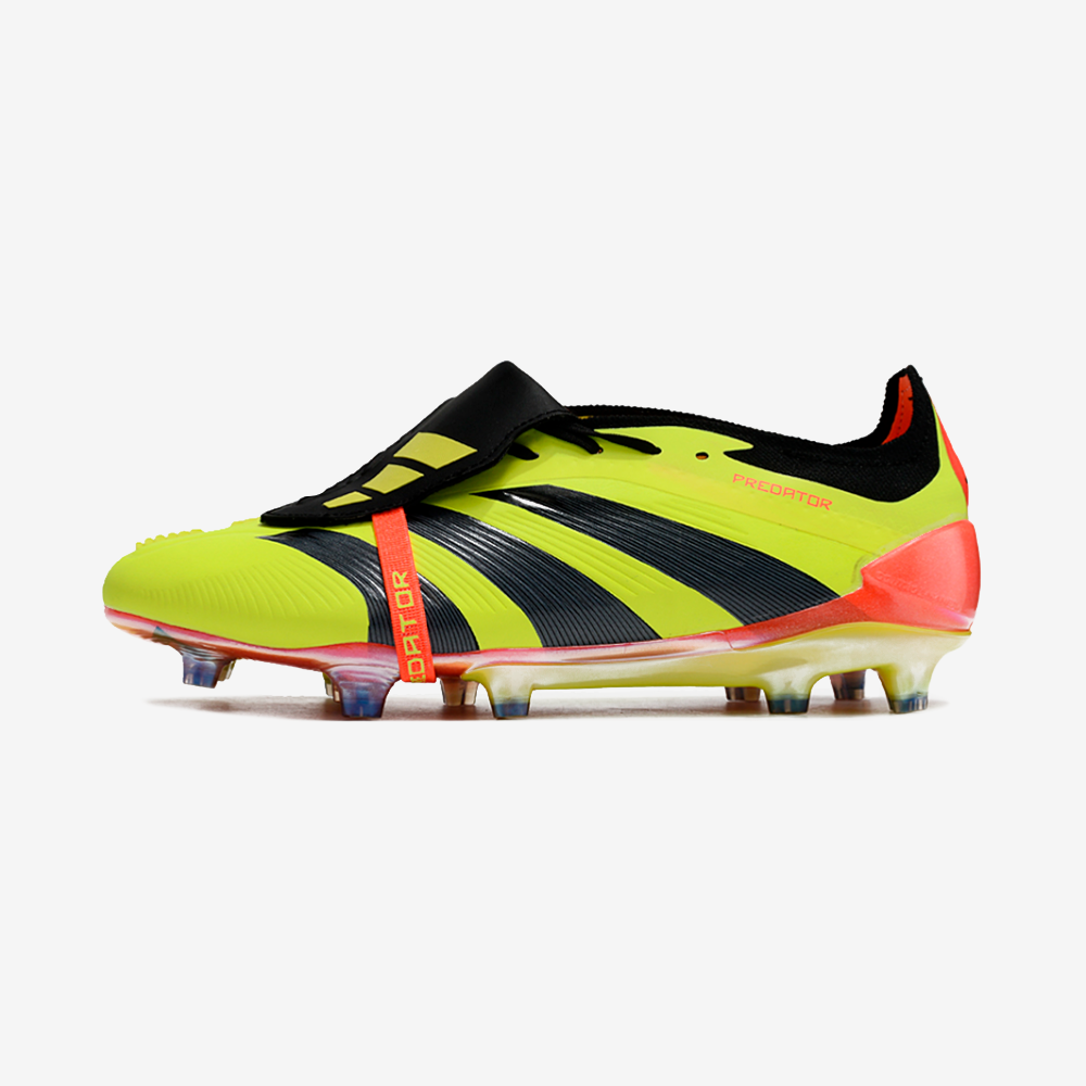 Chuteira Adidas Predator Elite Tongue FG - Amarela e Preta - vista frontal