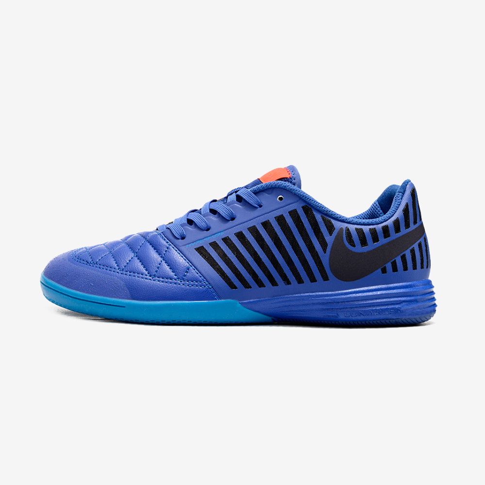 Tênis Futsal Nike Lunar Gato IC - Azul Escuro e Preta - vista frontal