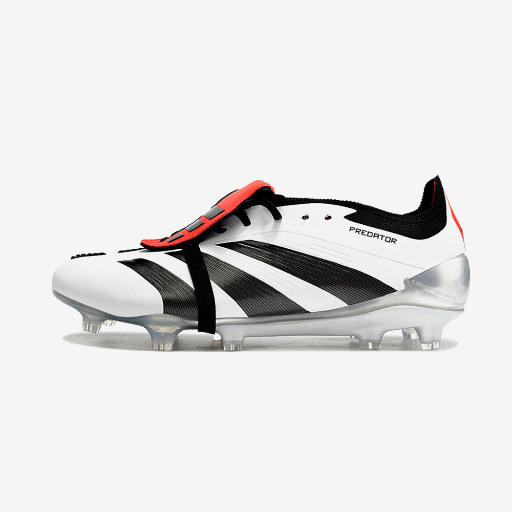 Chuteira Adidas Predator Elite Tongue FG - Branca e Preta - vista frontal