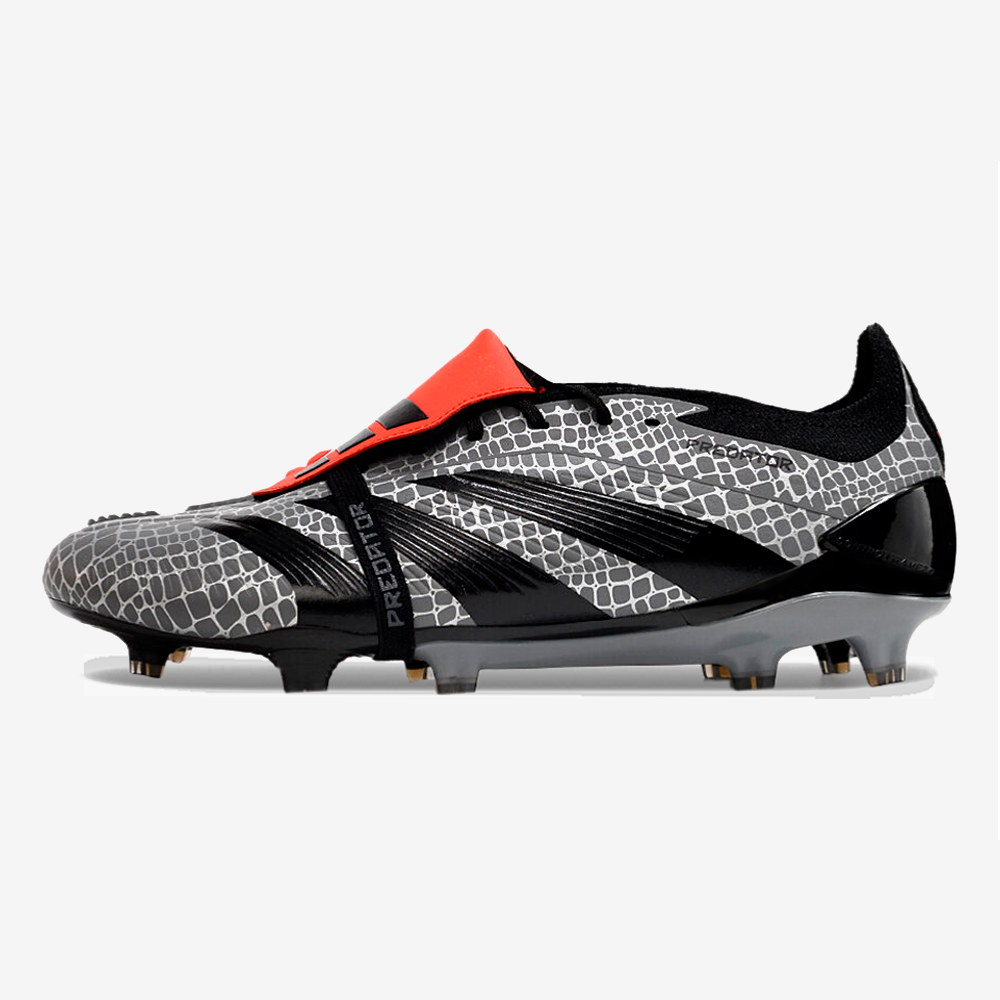 Chuteira Adidas Predator Elite Tongue FG - Preta e Cinza - vista frontal