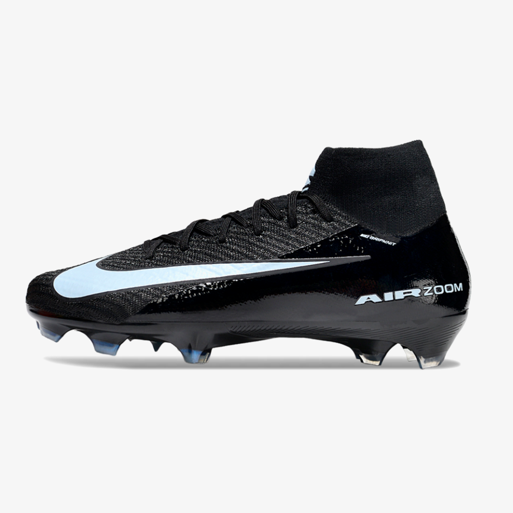 Chuteira Nike Air Zoom Mercurial Superfly 10 Elite FG - Preta e Azul - Shadow Pack - vista frontal
