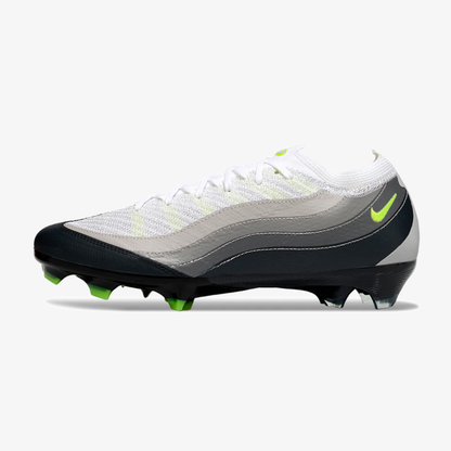 Chuteira Nike AIR Zoom Mercurial Vapor 16 Elite AIR MAX 95 FG - Branca e Preta - vista frontal