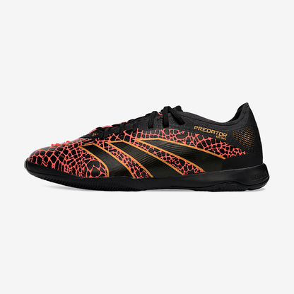 Tênis Futsal Adidas Predator Elite Fold-Over Tongue IC - Preta, Laranja e Dourada - vista frontal