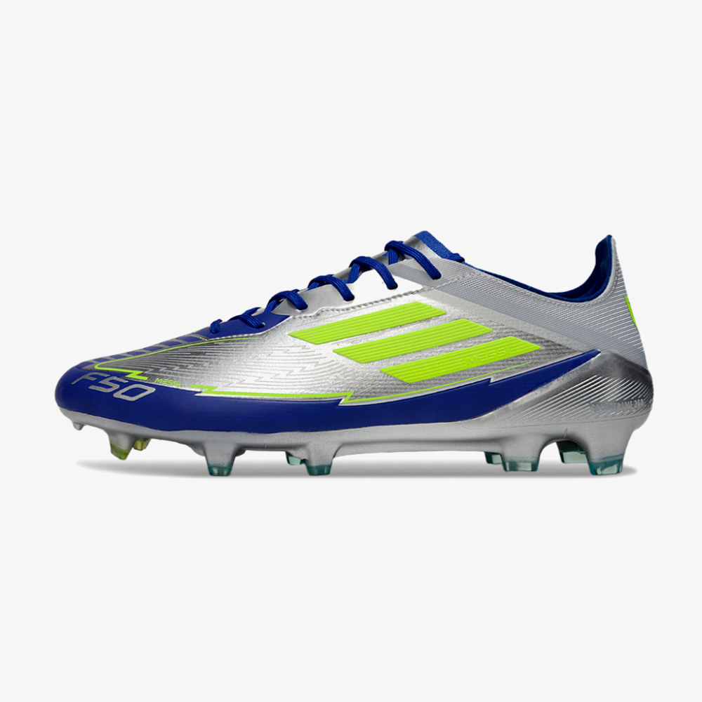 Chuteira Adidas f50 Elite FG - Prata e Azul - vista frontal