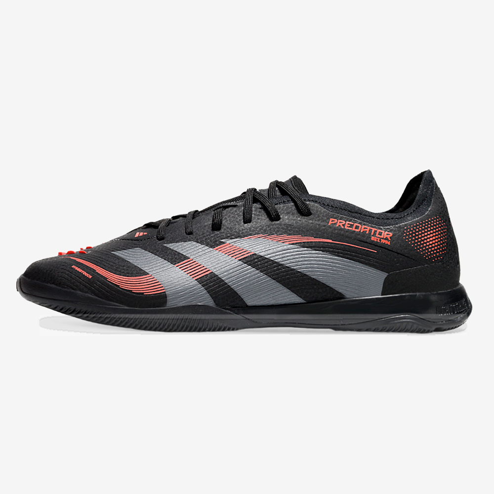 Tênis Futsal Adidas Predator Elite Fold-Over Tongue IC - Preta, Cinza e Vermelha - vista frontal