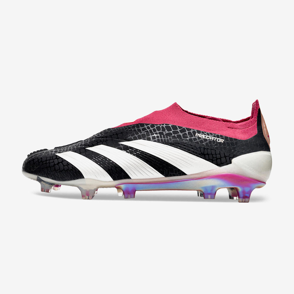 Chuteira Adidas Predator Elite Laceless FG - Preta e Branca - vista frontal