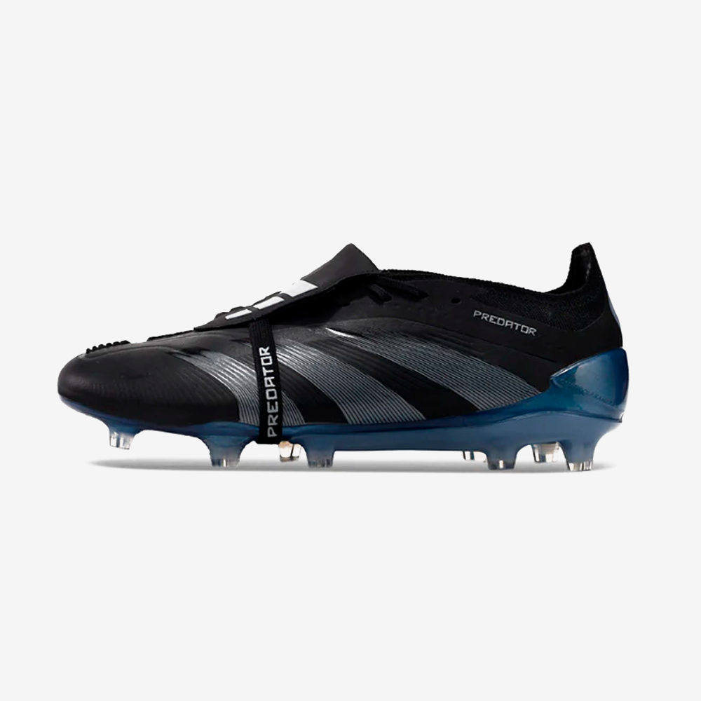Chuteira Adidas Predator Elite Tongue FG - Preta e Azul - vista frontal