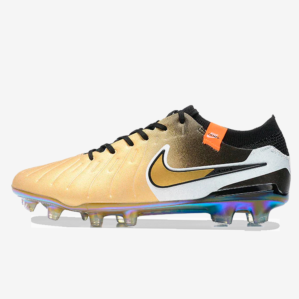 Chuteira Nike Tiempo Legend 10 FG - Dourada - Edição Especial - vista frontal
