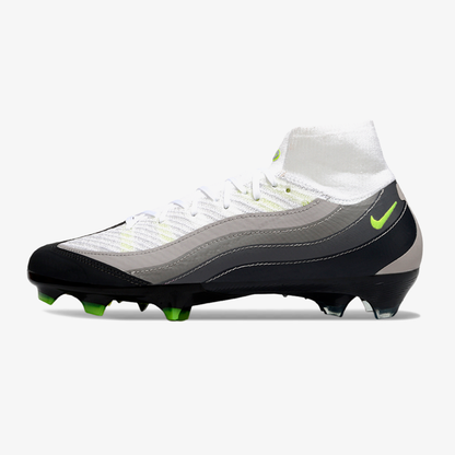 Chuteira Nike Mercurial Superfly 10 Air Max 95 Elite FG - Branca e Preta - vista frontal