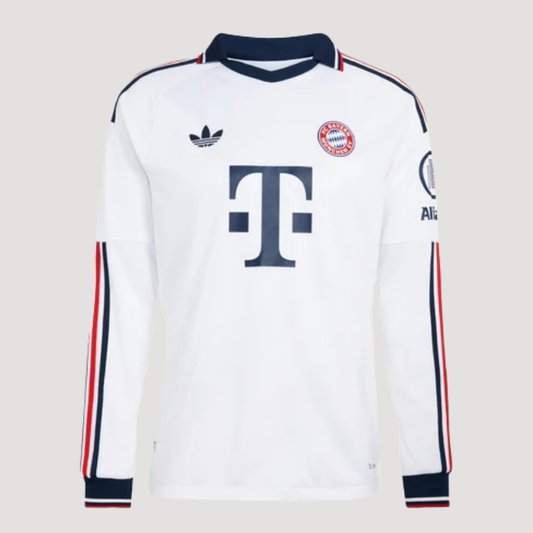 Camisa II Bayern de Munique Manga Longa 2026/27 Away Branco