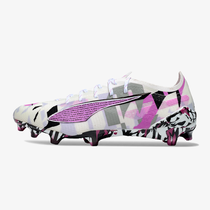 Puma Ultra 5 Ultimate FG - Branca e Roxa - vista frontal