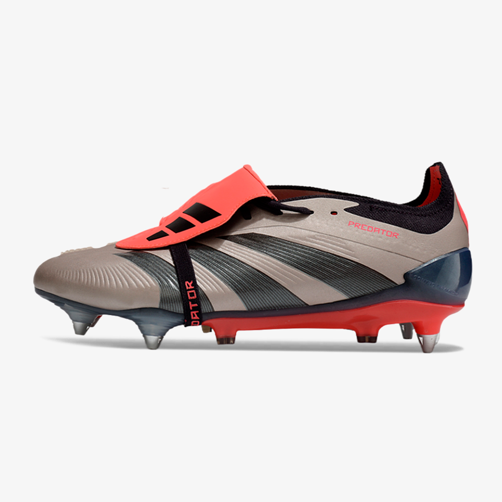 Adidas Predator Elite Fold-Over Tongue SG - Marrom, Laranja e Preta - vista frontal