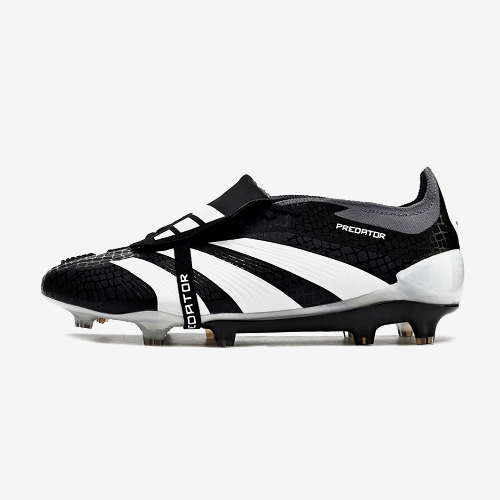 Chuteira Adidas Predator Elite Tongue FG - Preta e Branca - vista frontal
