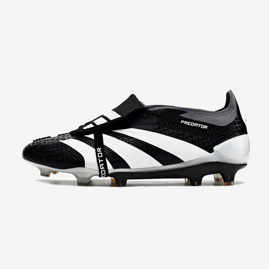 Chuteira Adidas Predator Elite Tongue FG - Preta e Branca - vista frontal
