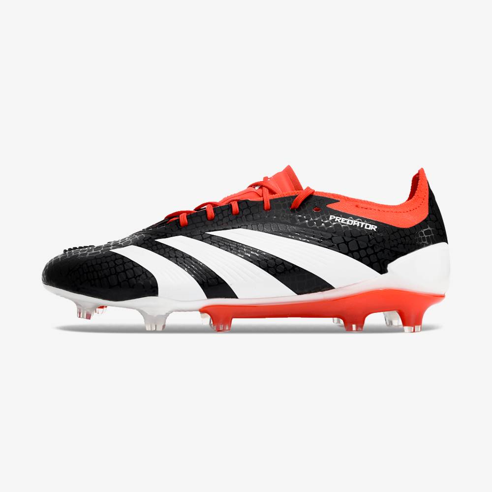 Chuteira Adidas Predator Elite FG - Preta, Branca e Laranja - vista frontal