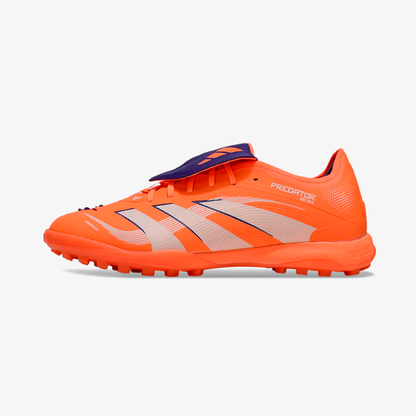 Chuteira Society Adidas Predator Elite Fold-Over Tongue TF - Laranja e Azul - vista frontal