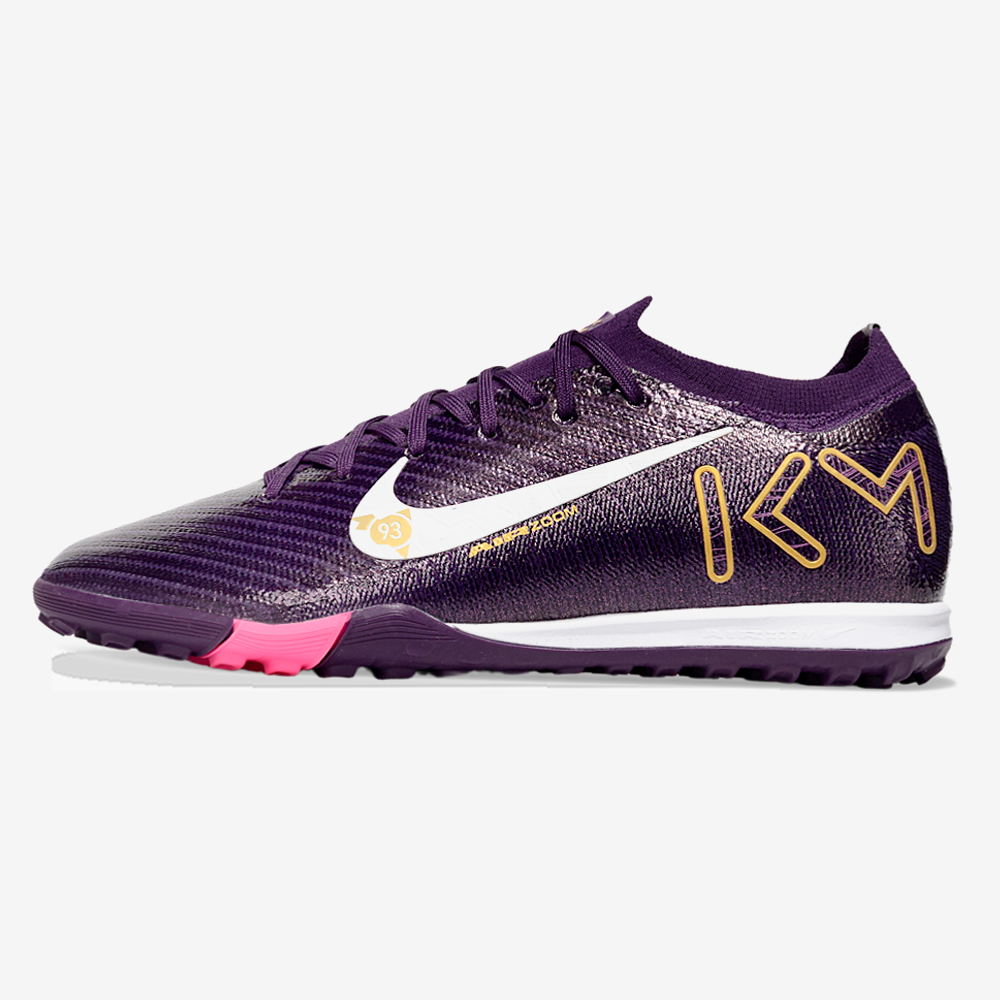 Chuteira Society Nike Air Zoom Mercurial Kylian Mbappe Vapor 16 Elite TF - Roxa - vista frontal
