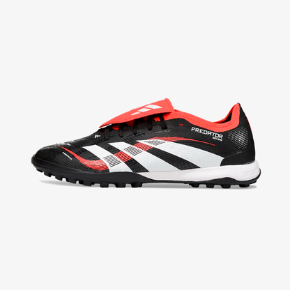 Chuteira Society Adidas Predator Elite Fold-Over Tongue TF - Preta, Branca e Vermelha - vista frontal