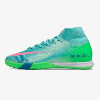 Chuteira Nike Air Zoom Mercurial Superfly 10 Elite  IC - Azul e Verde - vista frontal