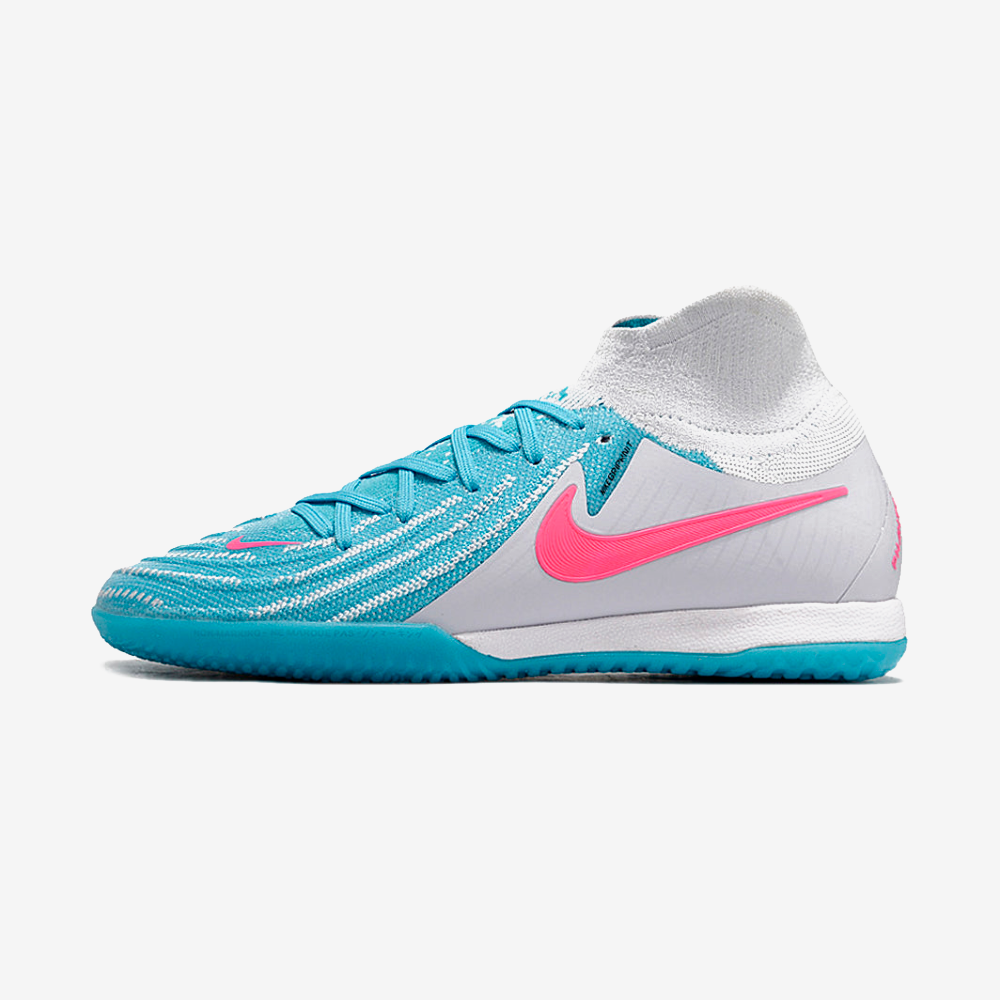 Tênis Futsal Nike Phantom Luna IC - Branca e Azul - vista frontal