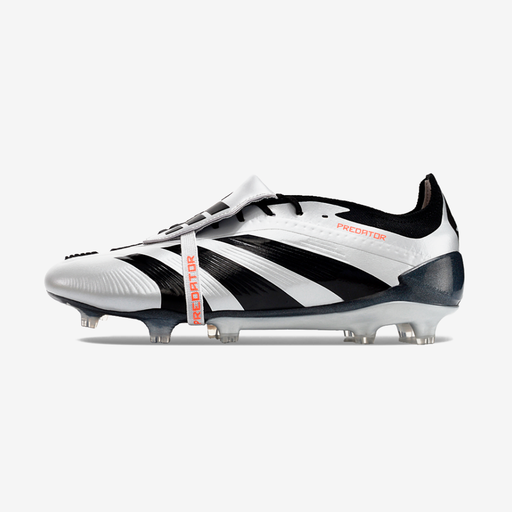 Chuteira Adidas Predator Elite Tongue FG - Preta e Branca - vista frontal
