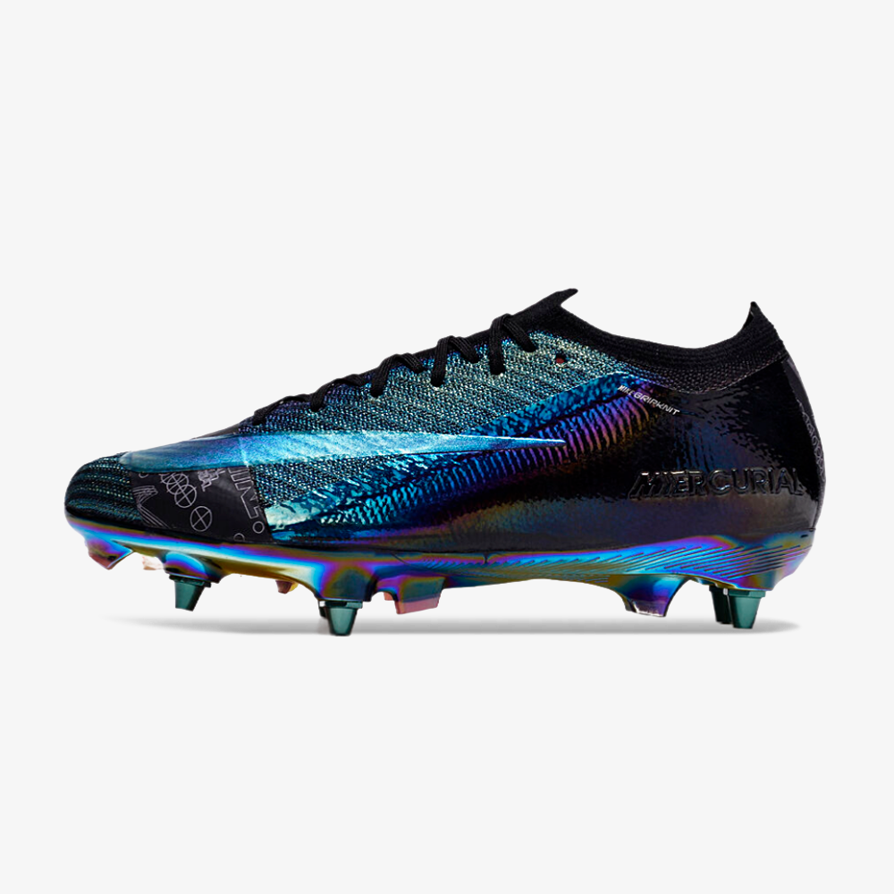 Chuteira Nike Air Zoom Mercurial Vapor 16 Elite SG - Preta e Azul - vista frontal