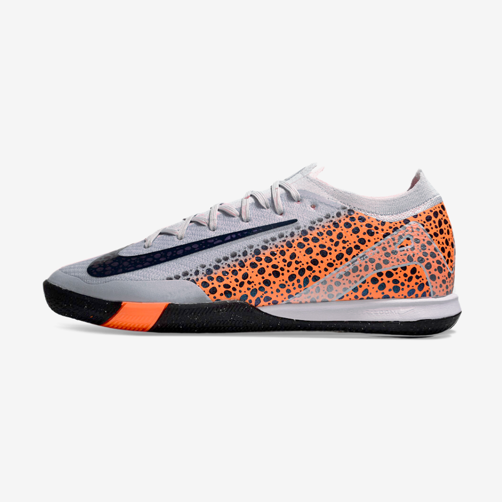 Chuteira Futsal Nike Mercurial Air Zoom Vapor 16 IC - Cinza e Laranja - vista frontal