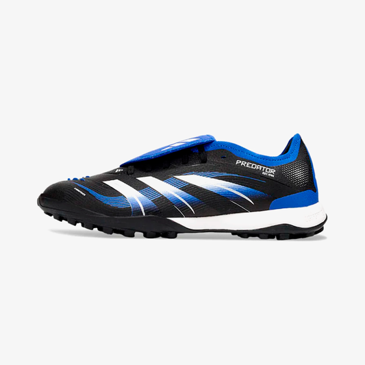 Chuteira Society Adidas Predator Elite Fold-Over Tongue TF - Preta, Azul e Branca - vista frontal