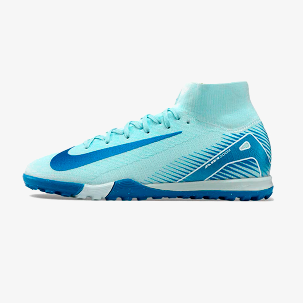 Chuteira Society Nike Air Zoom Mercurial Superfly 10 Elite TF - Azul - vista frontal