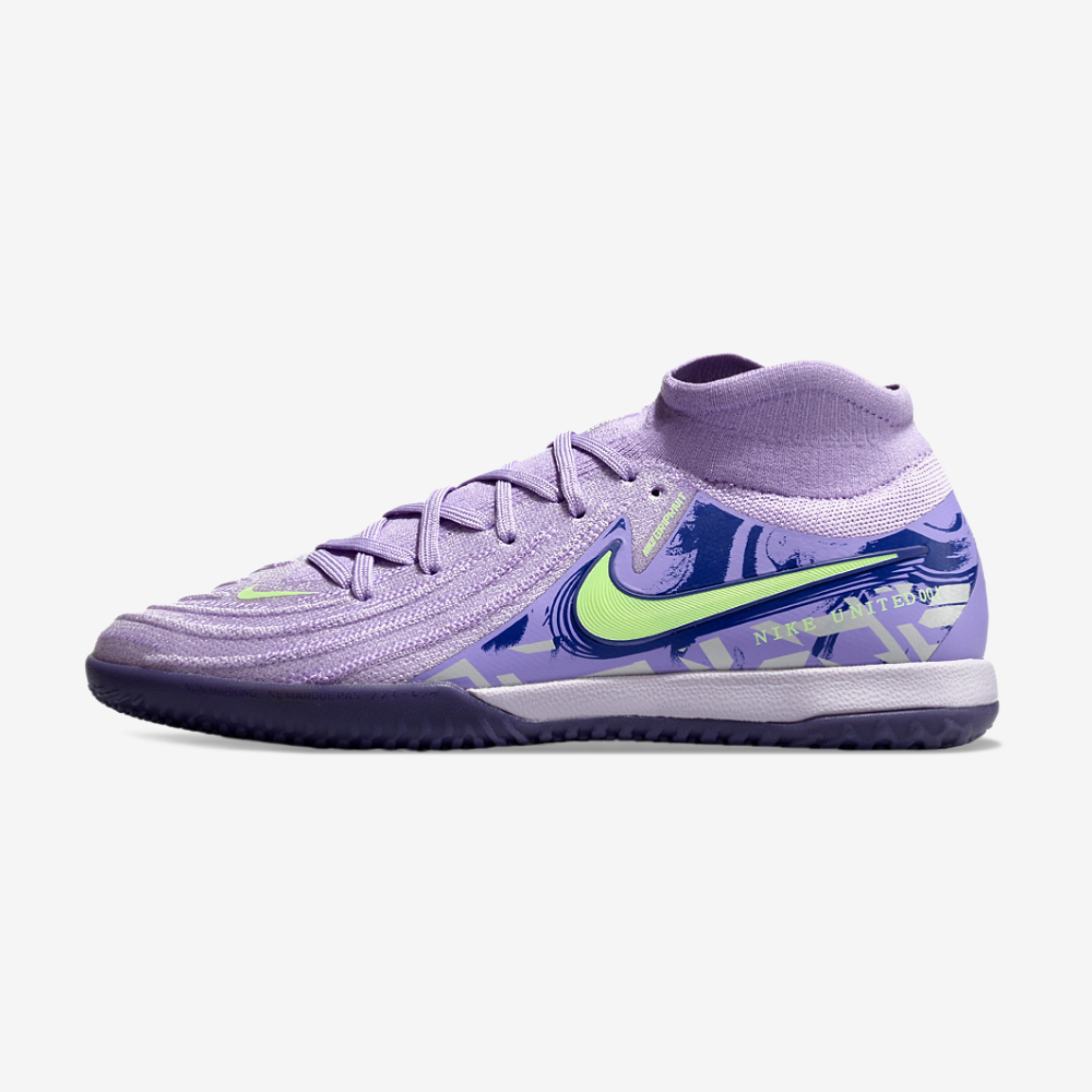 Tênis Futsal Nike Phantom Luna IC - Roxa e Verde - vista frontal