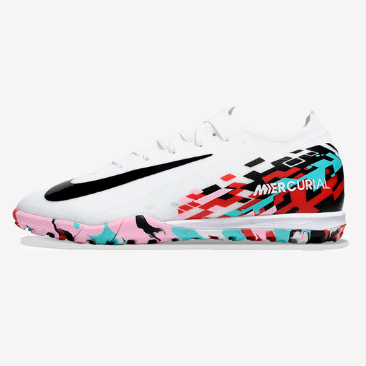 Chuteira Society Nike Air Zoom Mercurial Vapor 16 Elite TF - Branca, Vermelha e Preta - vista frontal
