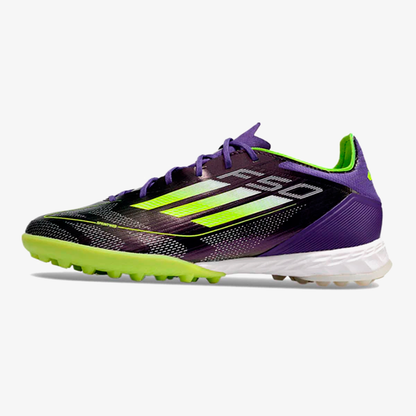 Chuteira Society Adidas F50.1 TF - Roxa e Laranja - vista frontal