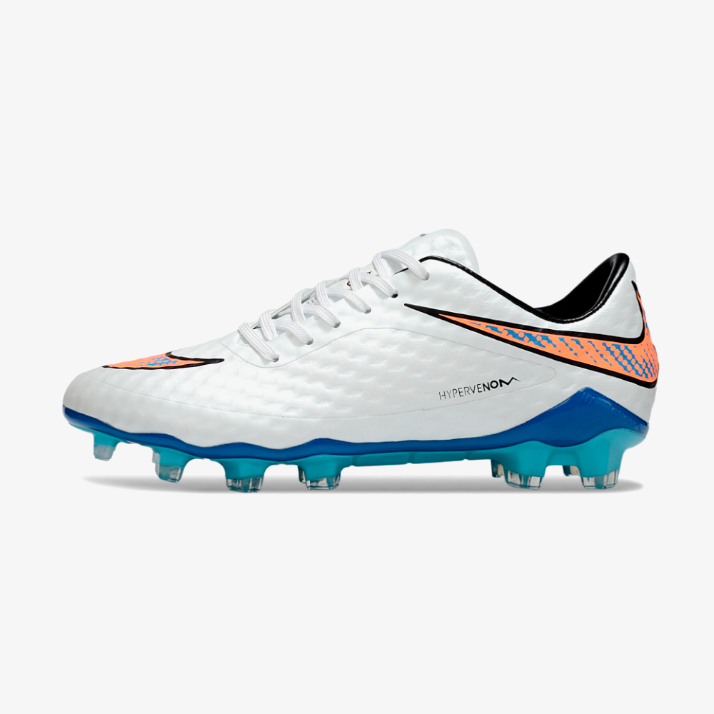 Chuteira Nike Hypervenom Elite FG - Branca e Azul - vista frontal