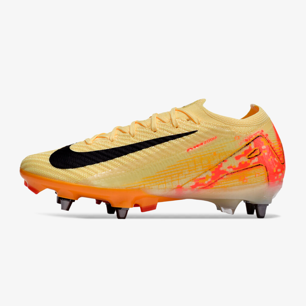 Chuteira Nike Air Zoom Mercurial Vapor 16 Elite SG - Amarela e Laranja - vista frontal