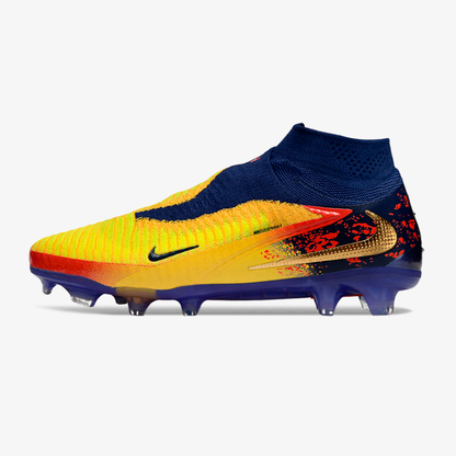 Chuteira Nike Phantom 6 Elite Edição Especial Haaland FG - Azul, Amarela e Vermelha - vista frontal