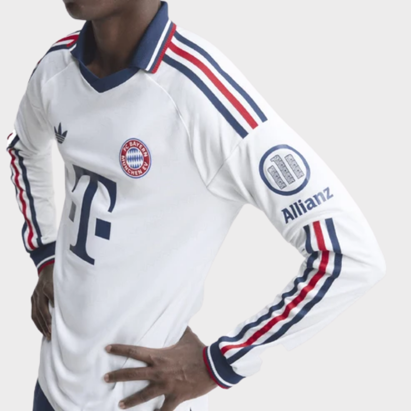 Camisa II Bayern de Munique Manga Longa 2026/27 Away Branco