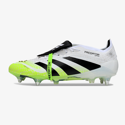 Adidas Predator Elite Fold-Over Tongue SG - Branca, Verde e Preta - Radiant Blaze Pack - vista frontal