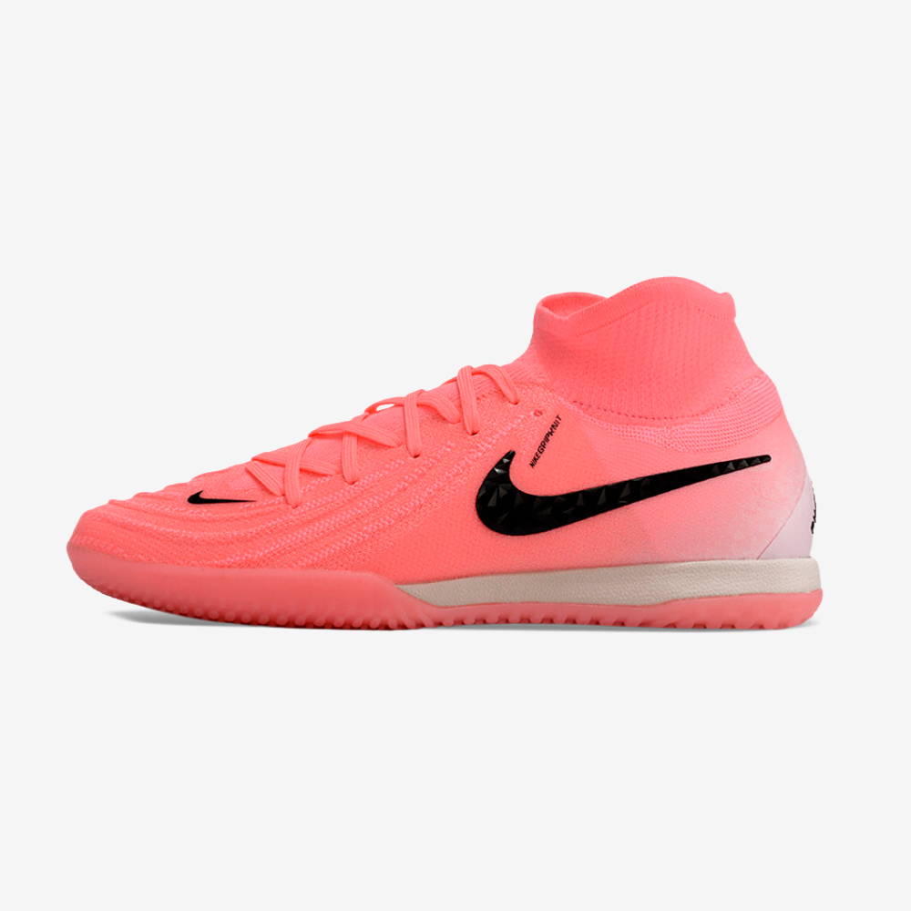 Tênis Futsal Nike Phantom Luna IC - Rosa e Preta - vista frontal