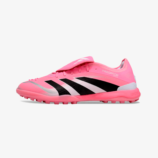 Chuteira Society Adidas Predator Elite Fold-Over Tongue TF - Rosa, Branca e Preta - vista frontal