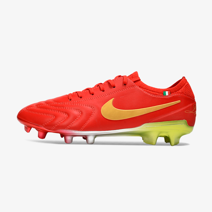 Nike Tiempo Legend 10  FG -  Vermelha e Dourada - Edição Especial - vista frontal