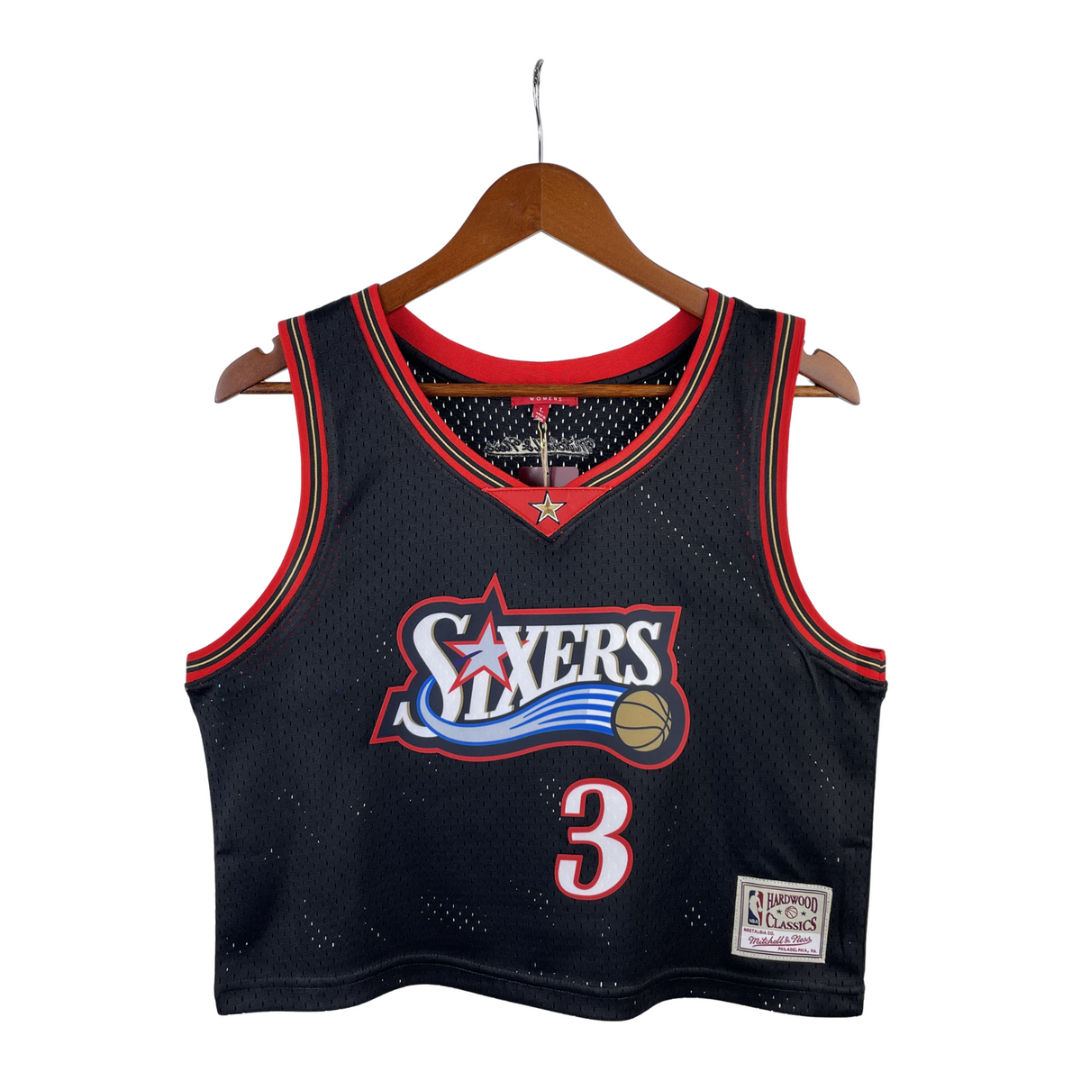 Regata Cropped Philadelphia 76ers Mitchell & Ness Hardwood Classics - imagem 1