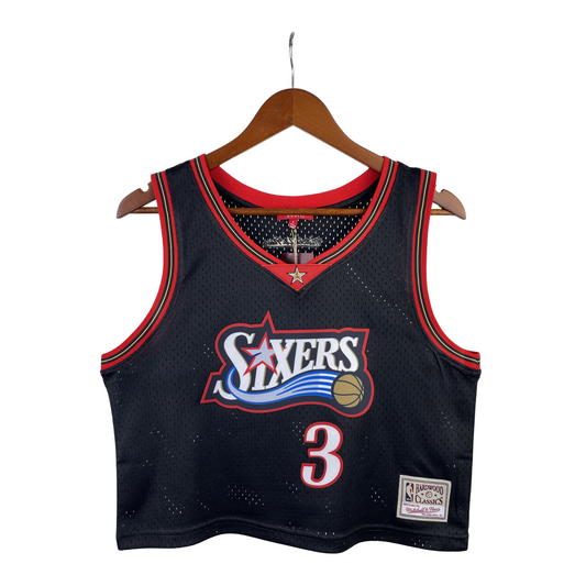 Regata Cropped Philadelphia 76ers Mitchell & Ness Hardwood Classics - imagem 1
