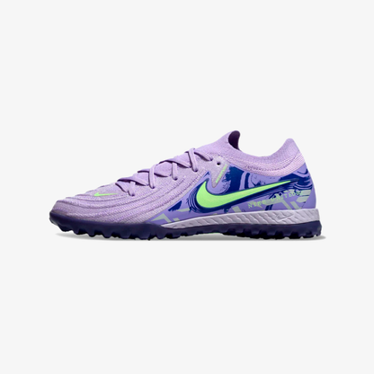 Chuteira Society Nike Phantom GX II TF - Roxa e Verde - vista frontal