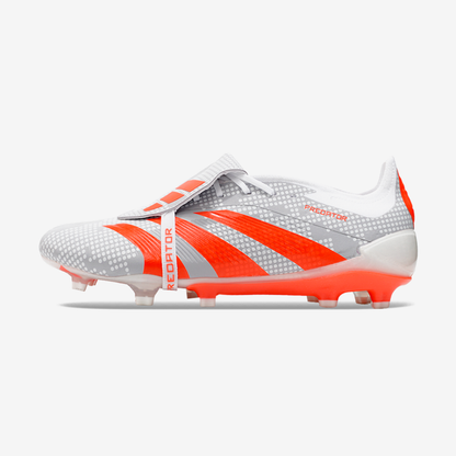 Chuteira Adidas Predator Elite Tongue FG - Cinza e Laranja - vista frontal