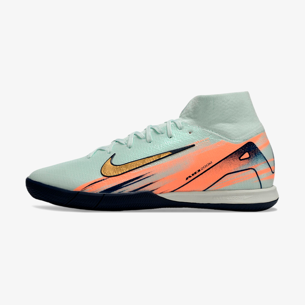 Chuteira Nike Air Zoom Mercurial Superfly 10 Elite  IC - Azul e Laranja - vista frontal