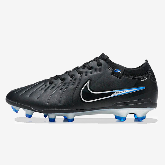 Chuteira Nike Tiempo Legend 10 FG - Preta e Azul - Shadow Pack - vista frontal